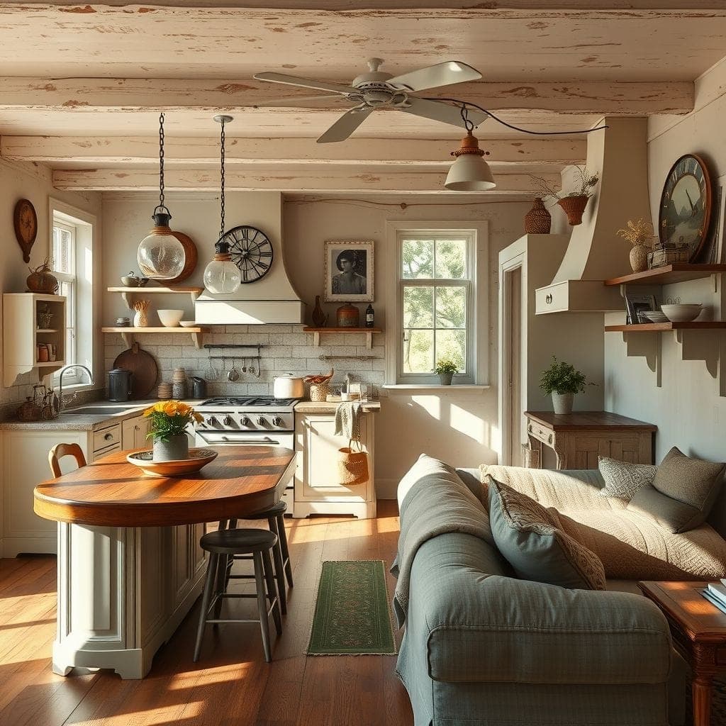 Vintage Kitchen Living Combo design example 3