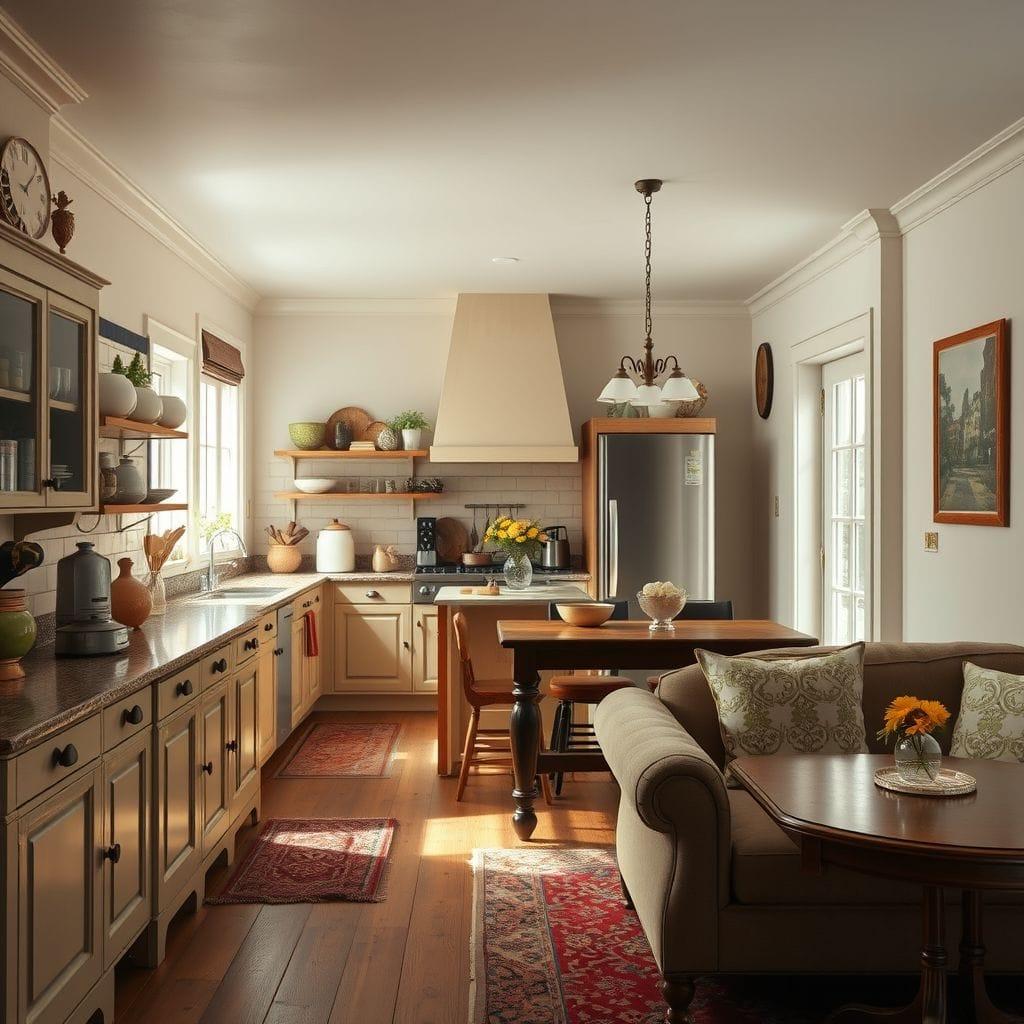 Vintage Kitchen Living Combo design example 4