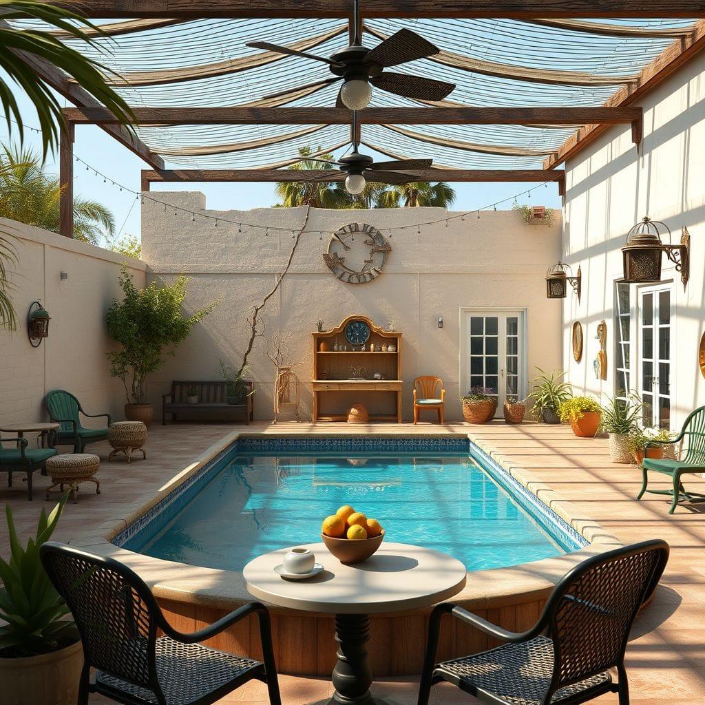 Vintage Outdoor Pool Area design example 3