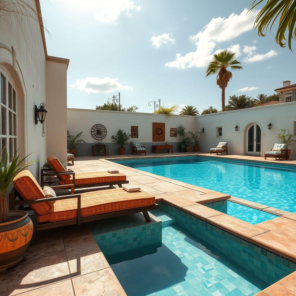 Vintage Outdoor Pool Area design example 4