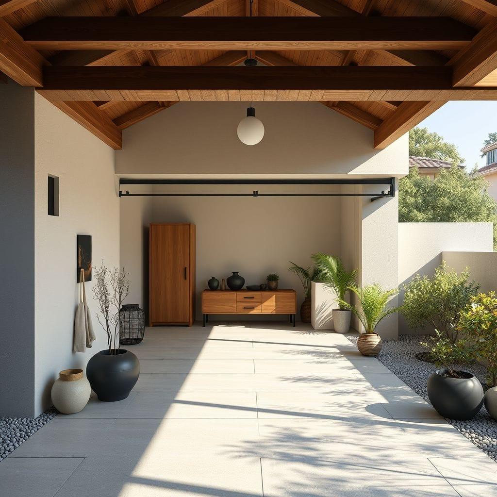 Zen Outdoor Garage design example 1