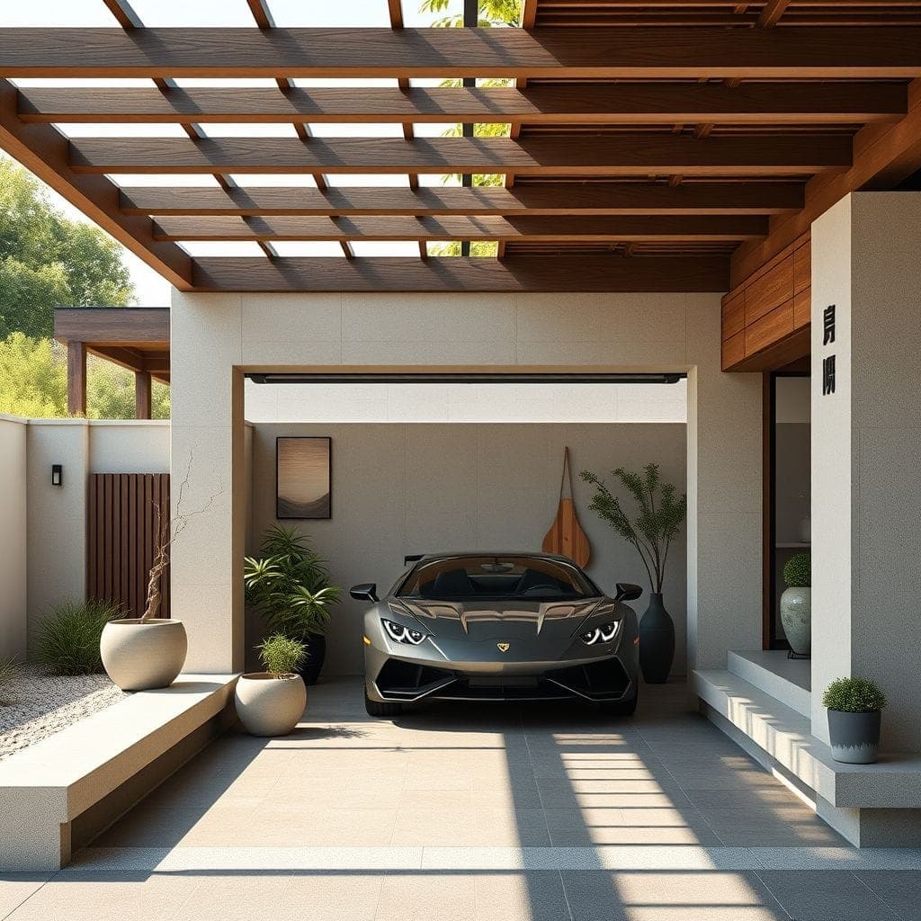 Zen Outdoor Garage design example 2