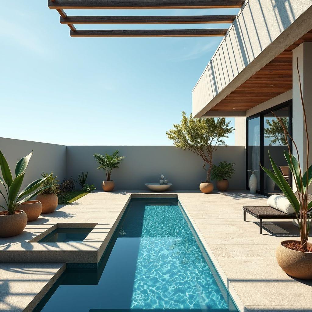 Zen Outdoor Pool Area design example 1