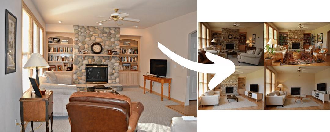 AI-generated modern living room design