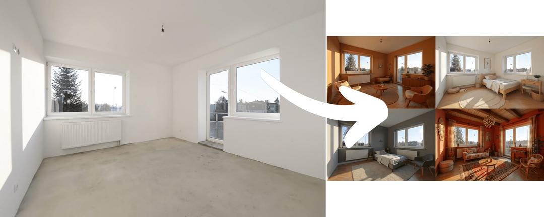 AI-generated cozy living room interior