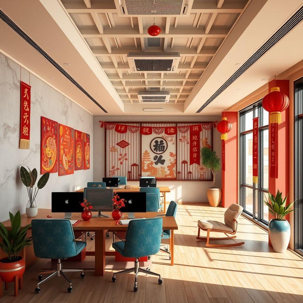 Chinese New Year coworking space - AI Generated