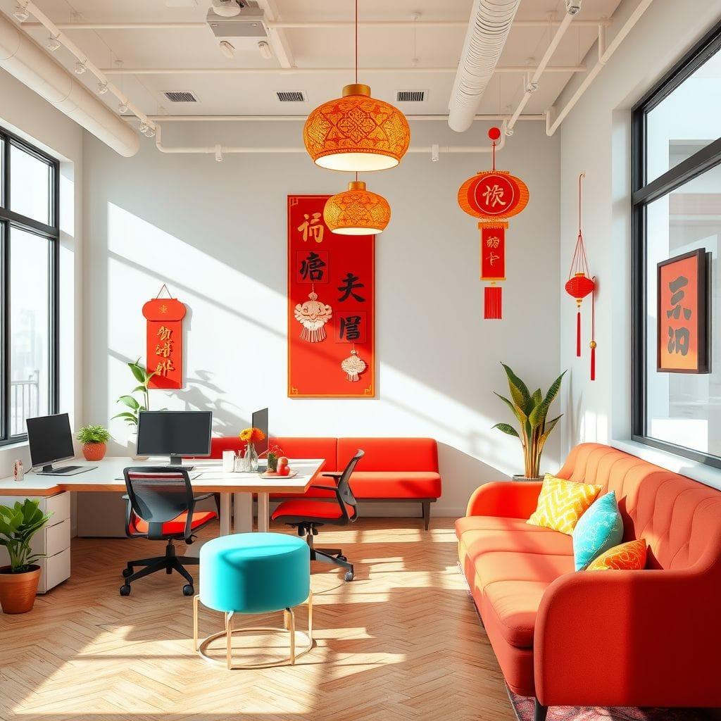 Chinese New Year coworking space - AI Generated