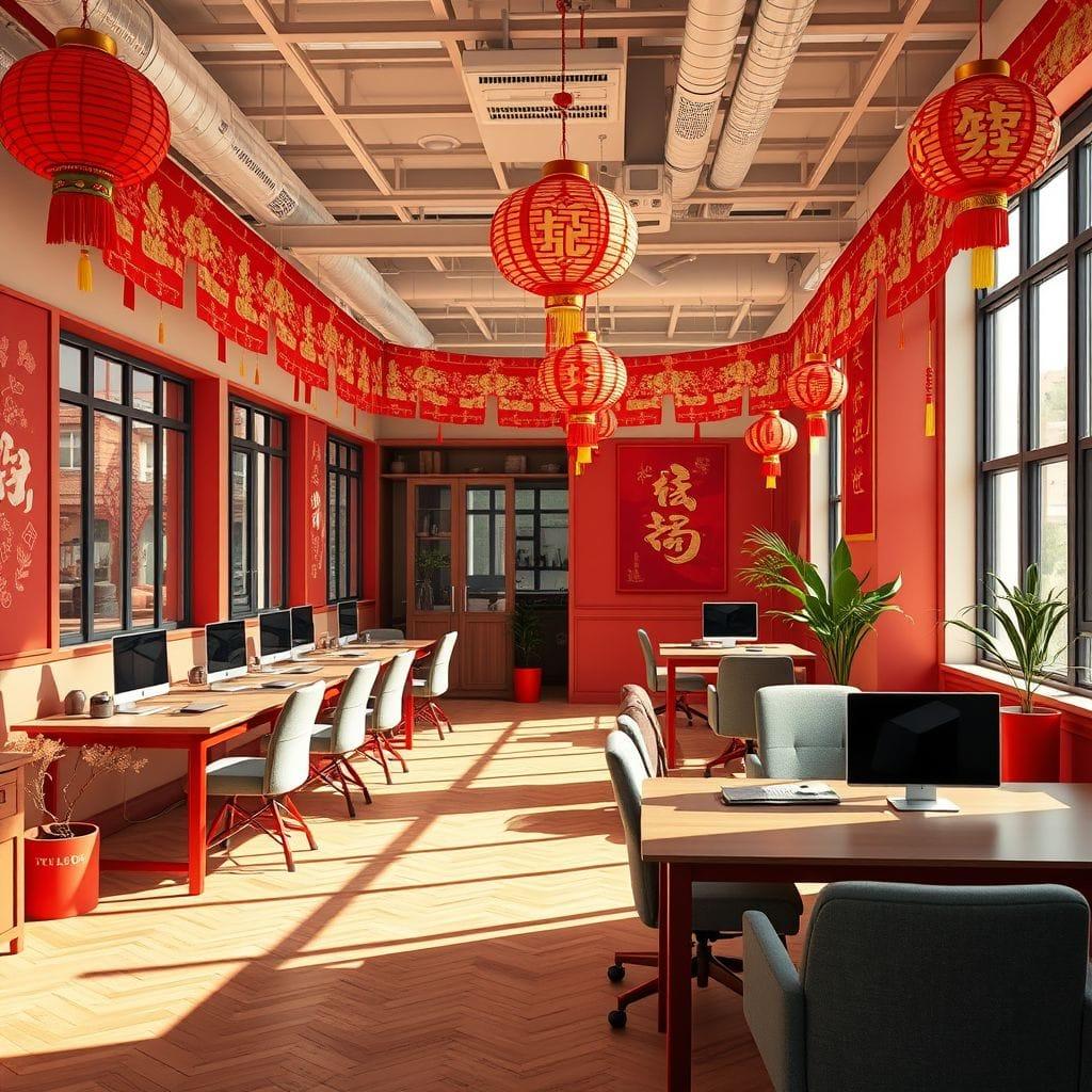 Chinese New Year coworking space - AI Generated