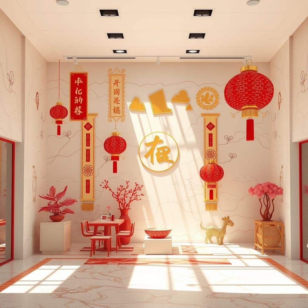 Chinese New Year exhibition space - AI Generated