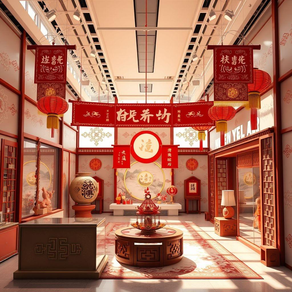 Chinese New Year exhibition space - AI Generated