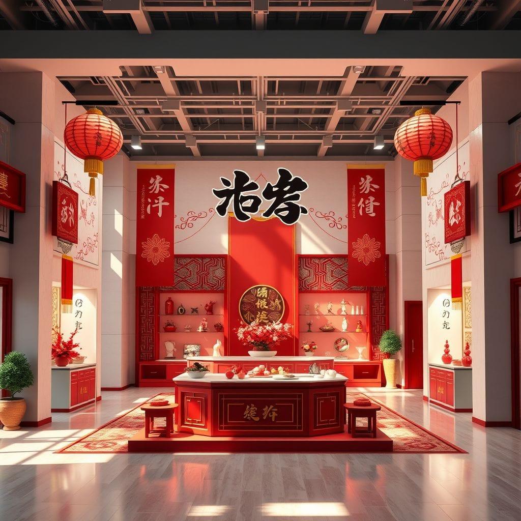 Chinese New Year exhibition space - AI Generated