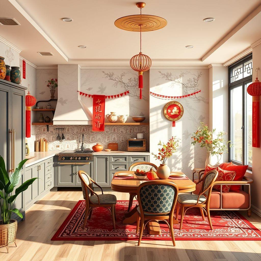 Chinese New Year kitchen living combo - AI Generated