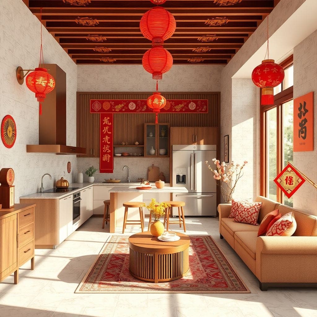 Chinese New Year kitchen living combo - AI Generated