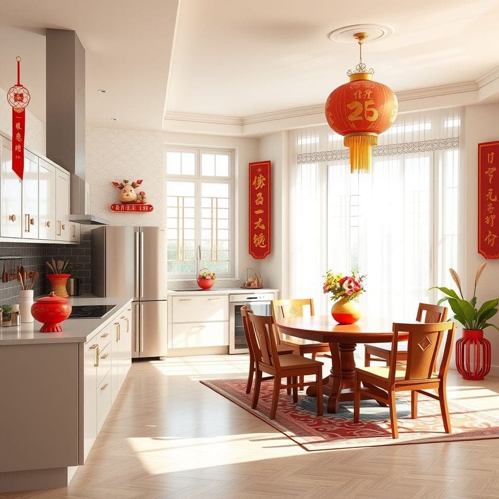 Chinese New Year kitchen living combo - AI Generated