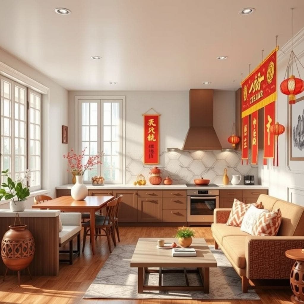 Chinese New Year kitchen living combo - AI Generated