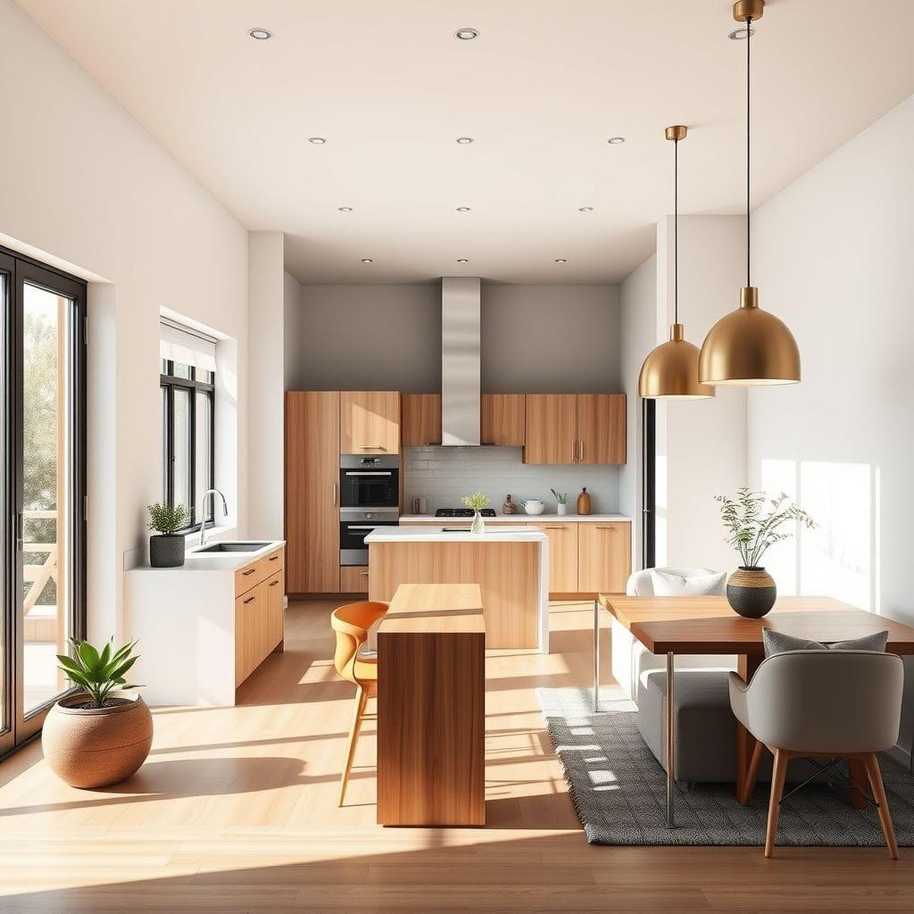 Contemporary kitchen living combo - AI Generated