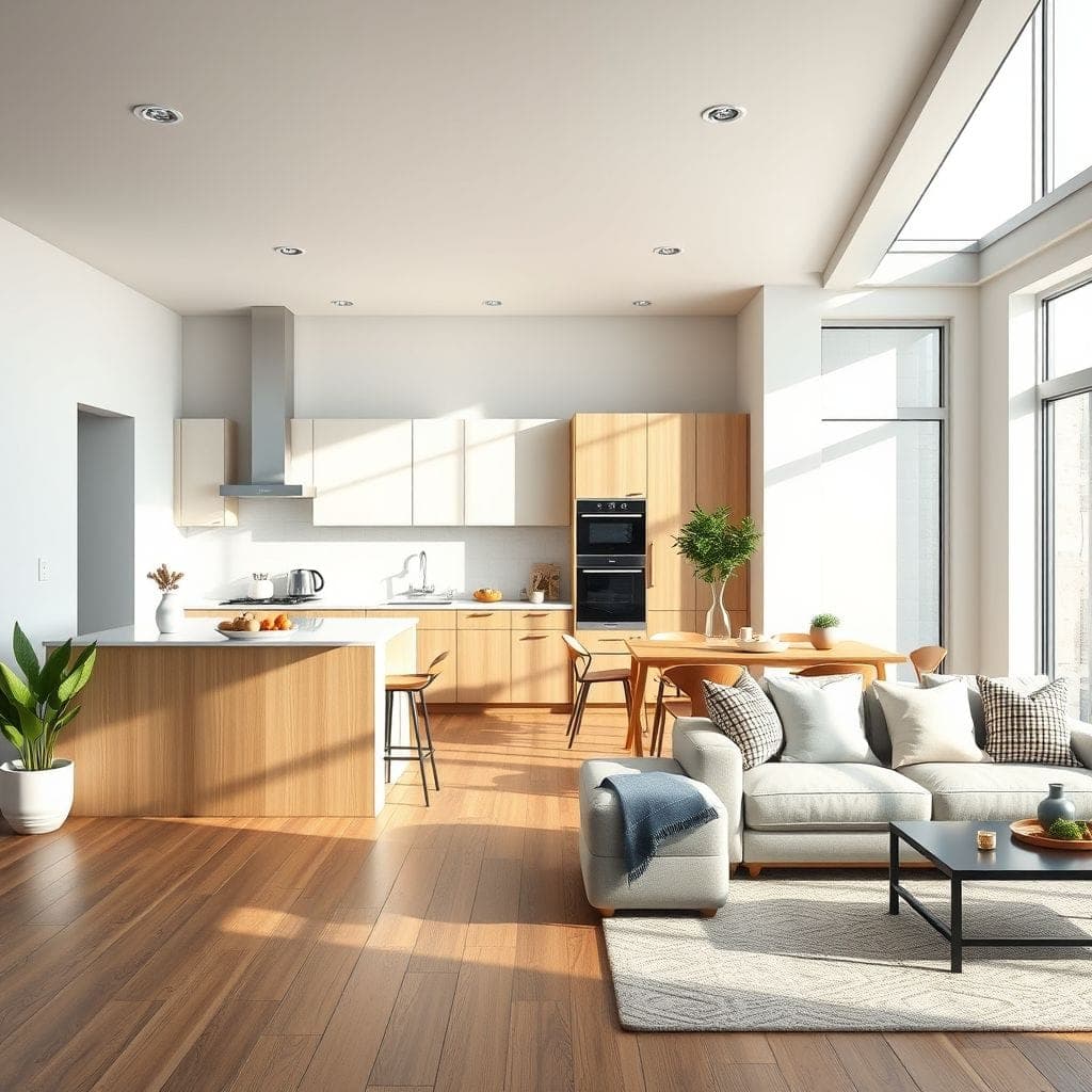 Contemporary kitchen living combo - AI Generated