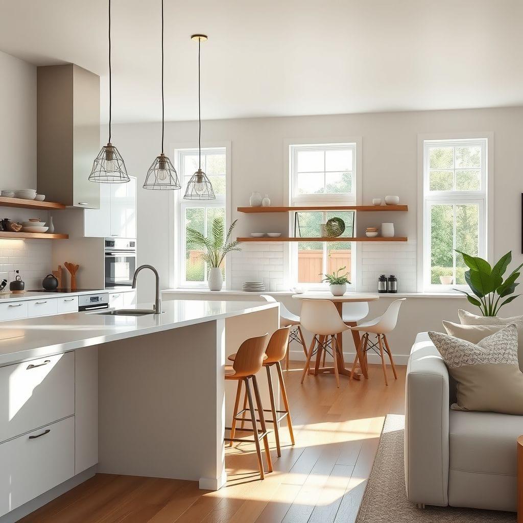 Contemporary kitchen living combo - AI Generated