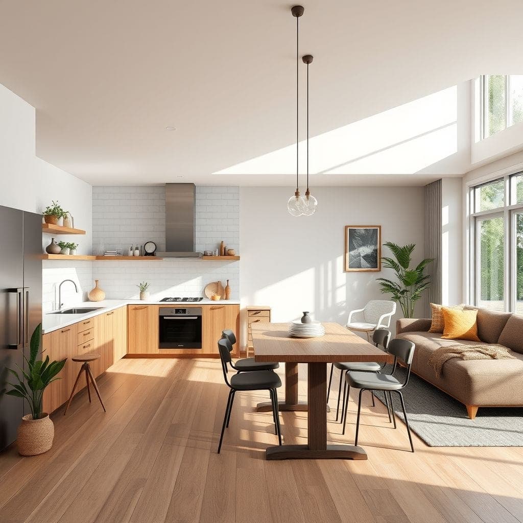 Contemporary kitchen living combo - AI Generated