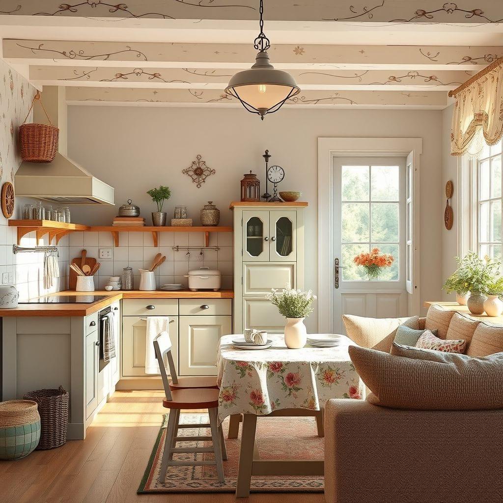Cottagecore kitchen living combo - AI Generated