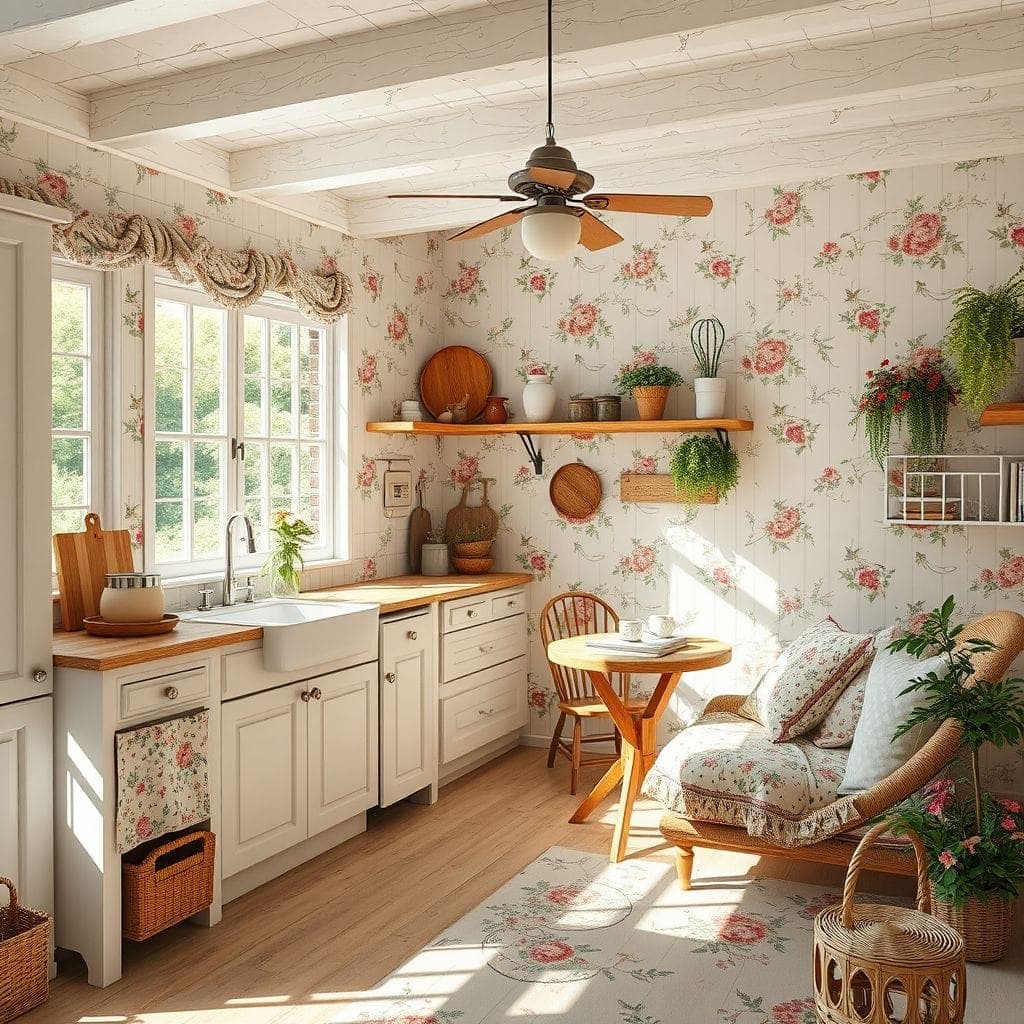 Cottagecore kitchen living combo - AI Generated