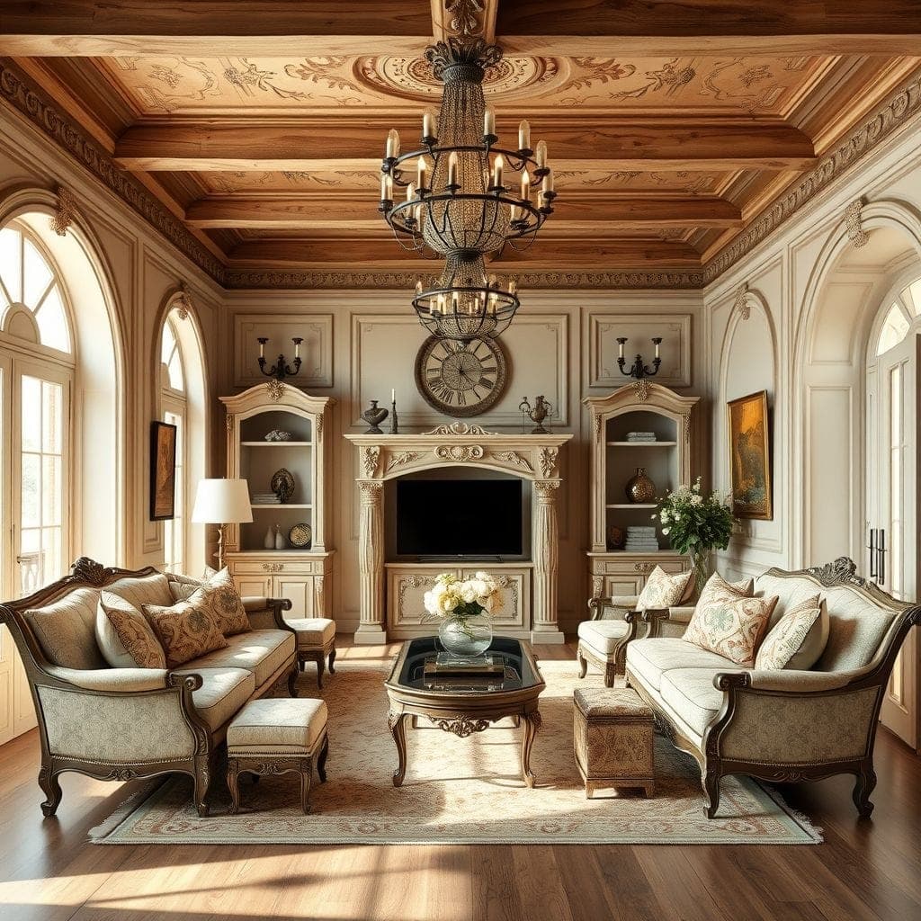 French Country entertainment room - AI Generated