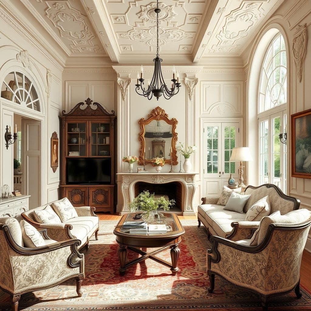 French Country entertainment room - AI Generated