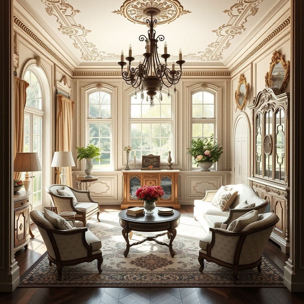 French Country entertainment room - AI Generated