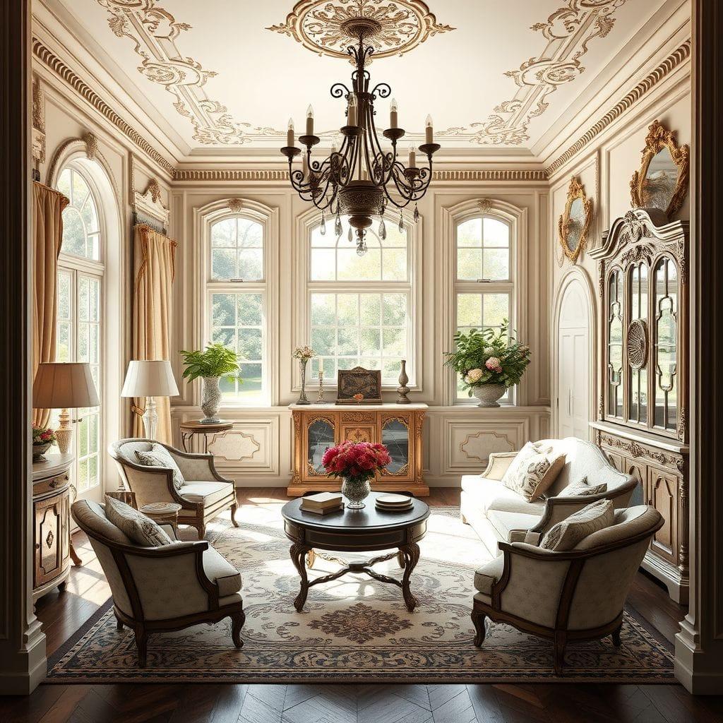 French Country entertainment room - AI Generated