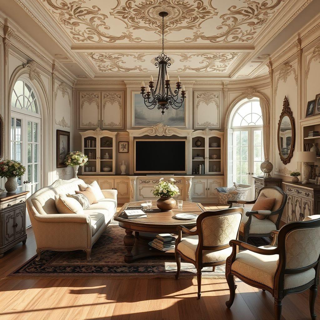 French Country entertainment room - AI Generated