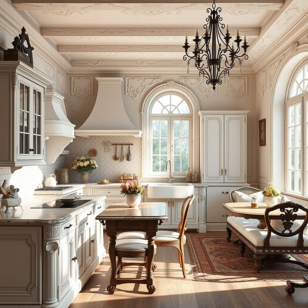 French Country kitchen living combo - AI Generated