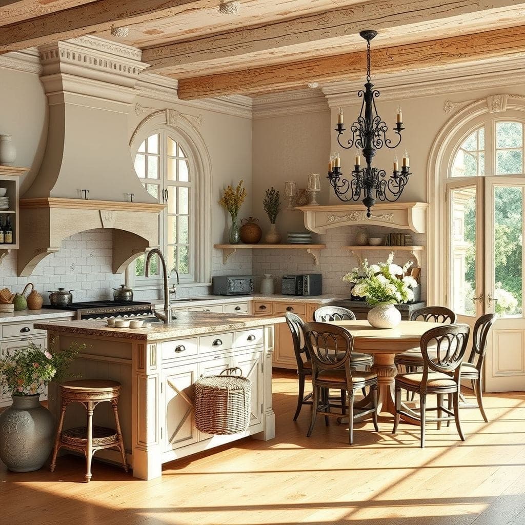 French Country kitchen living combo - AI Generated