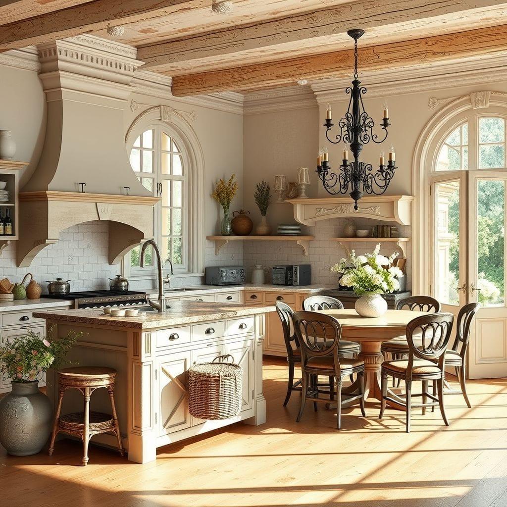 French Country kitchen living combo - AI Generated