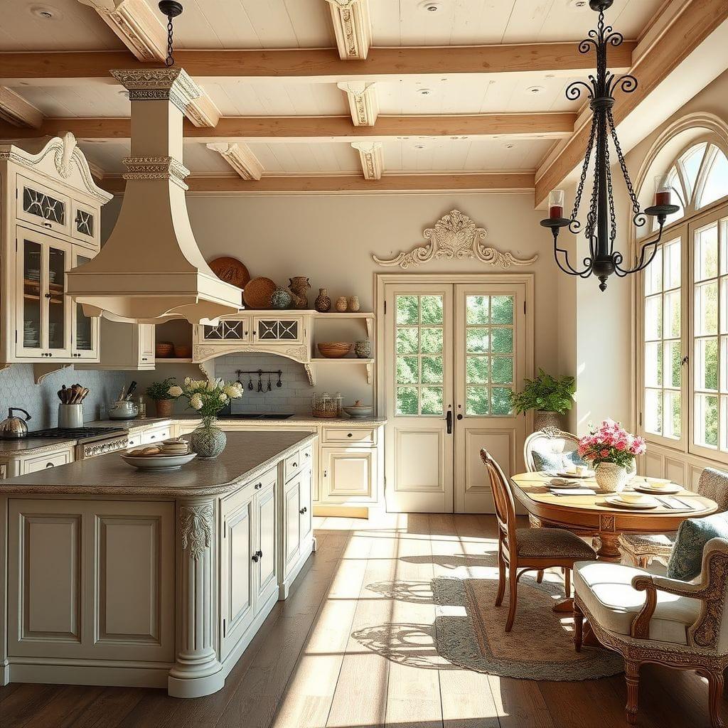 French Country kitchen living combo - AI Generated