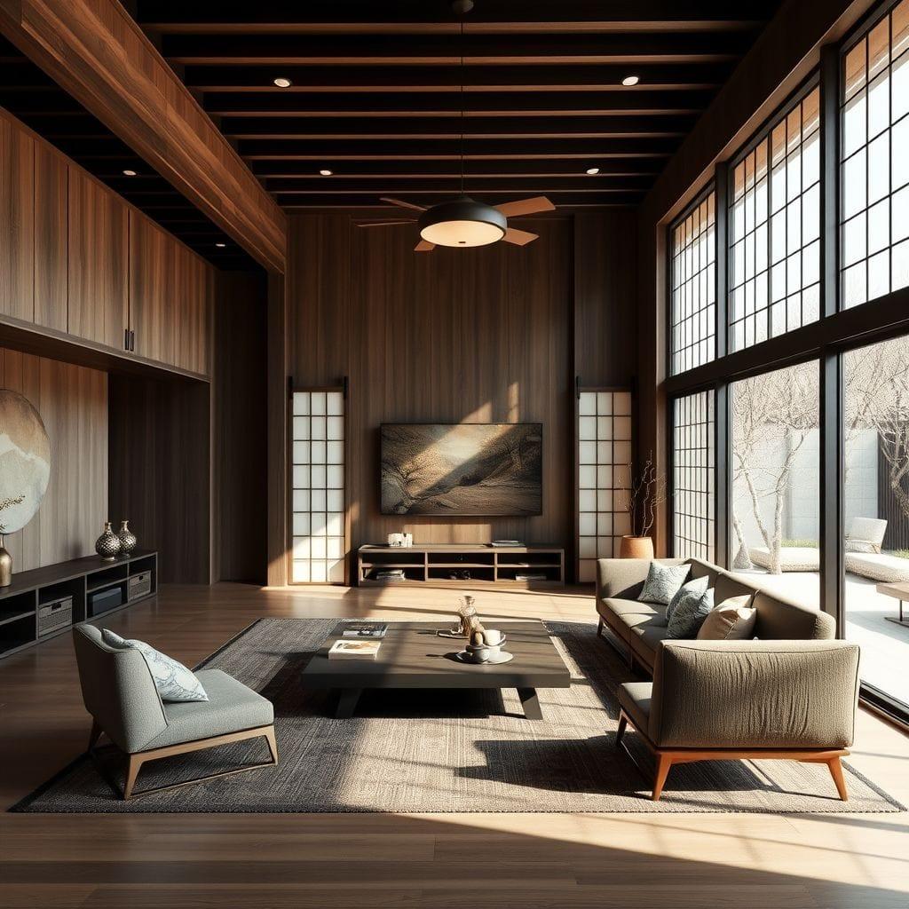 Japanese Design entertainment room - AI Generated