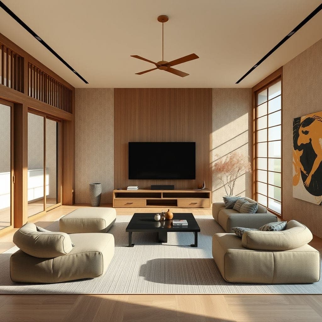 Japanese Design entertainment room - AI Generated
