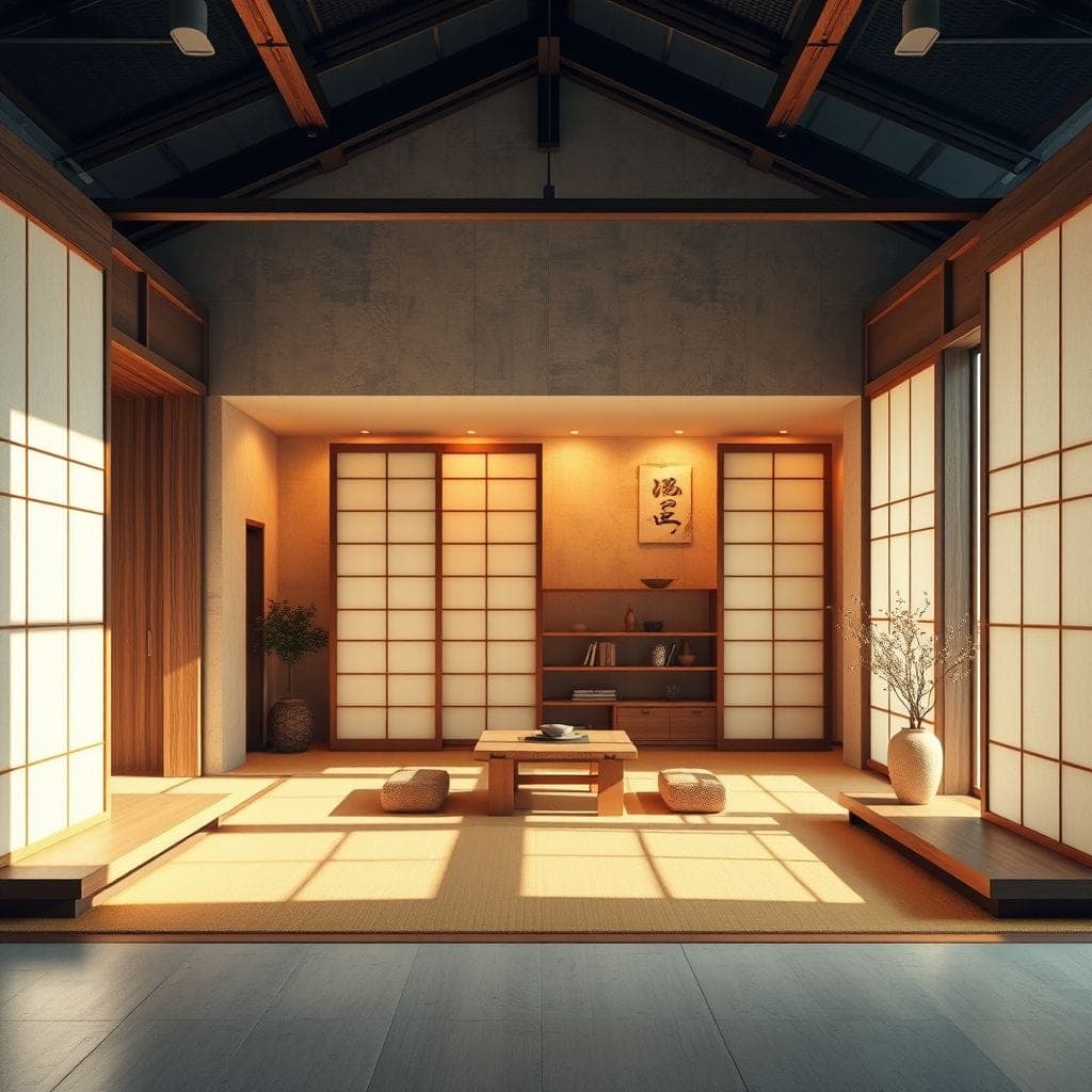 Japanese Design exhibition space - AI Generated