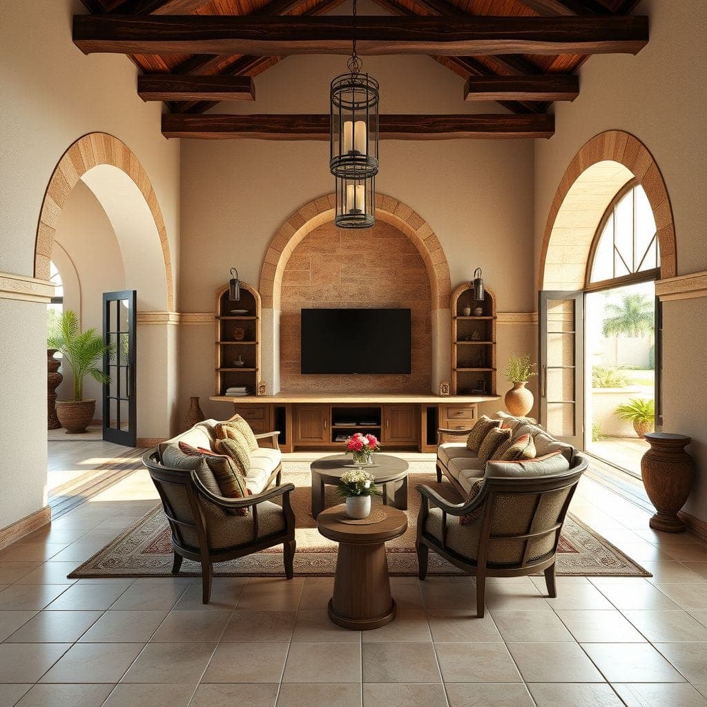 Mediterranean entertainment room - AI Generated