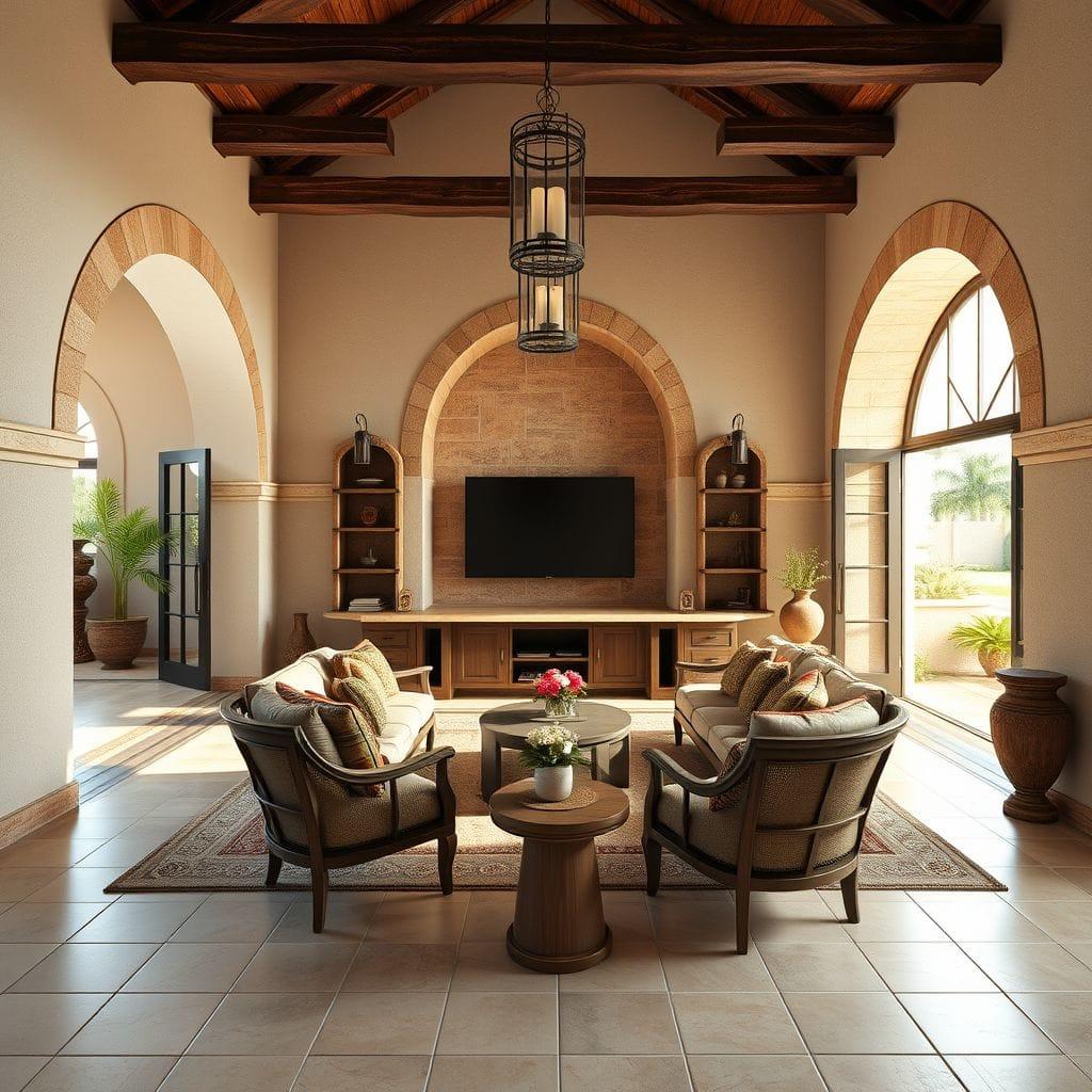 Mediterranean entertainment room - AI Generated