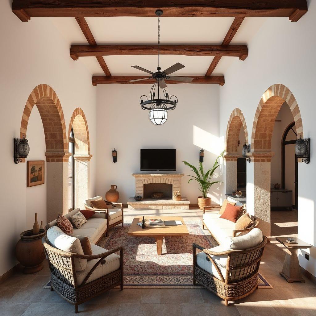 Mediterranean entertainment room - AI Generated