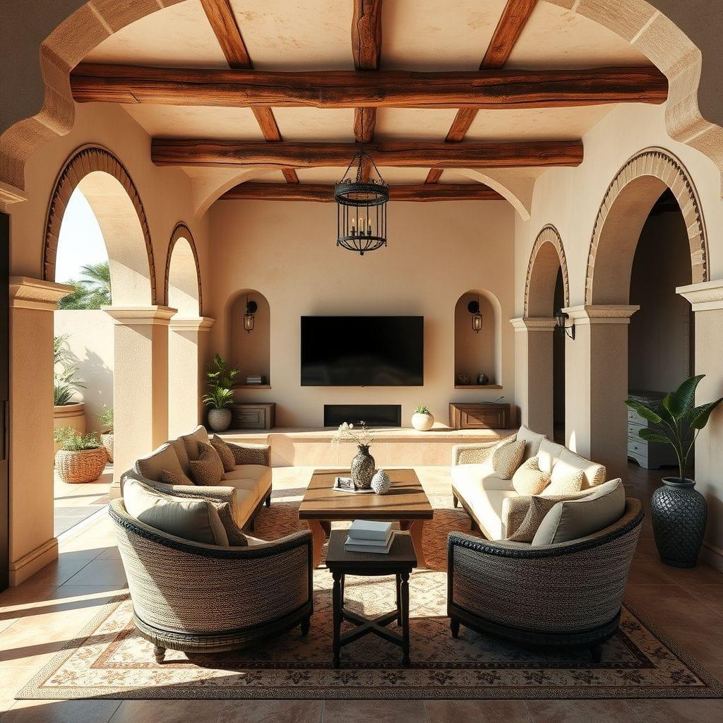 Mediterranean entertainment room - AI Generated
