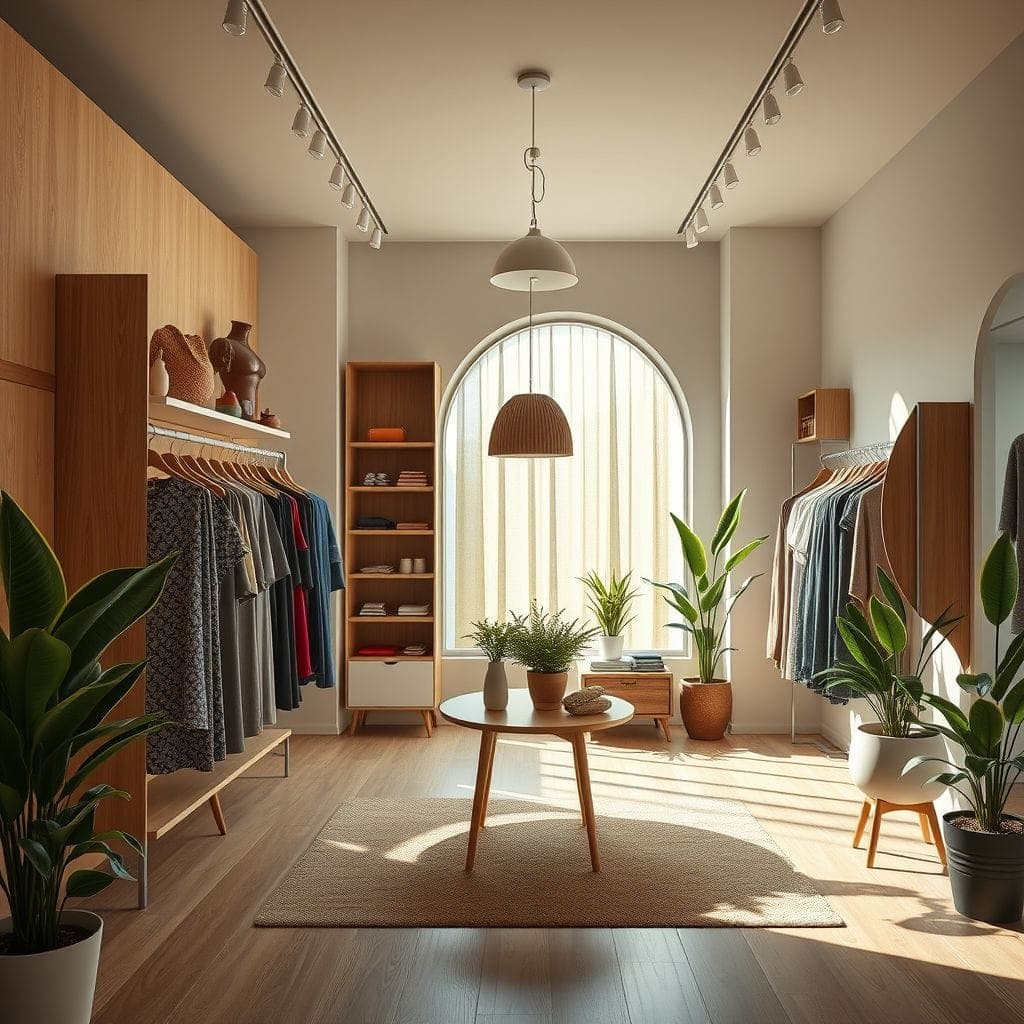 Midcentury Modern clothing store - AI Generated