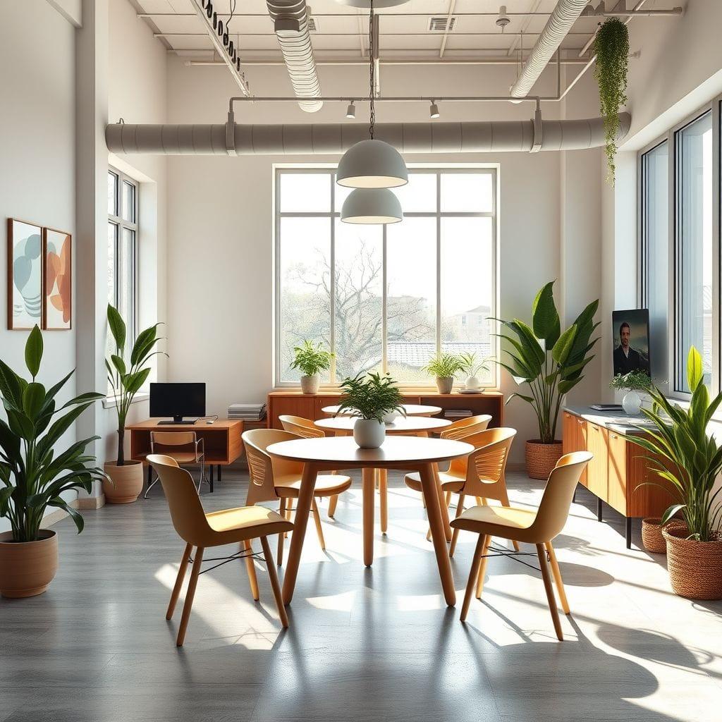 Midcentury Modern coworking space - AI Generated