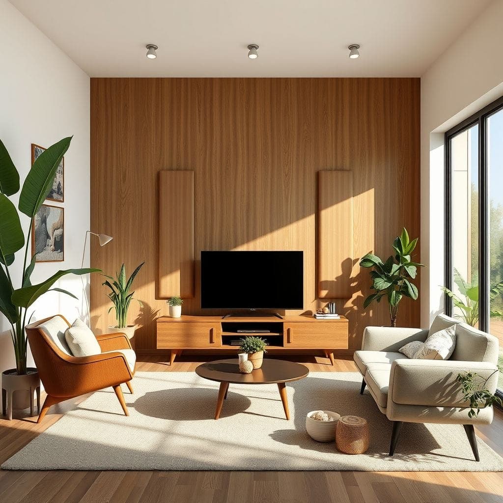 Midcentury Modern entertainment room - AI Generated
