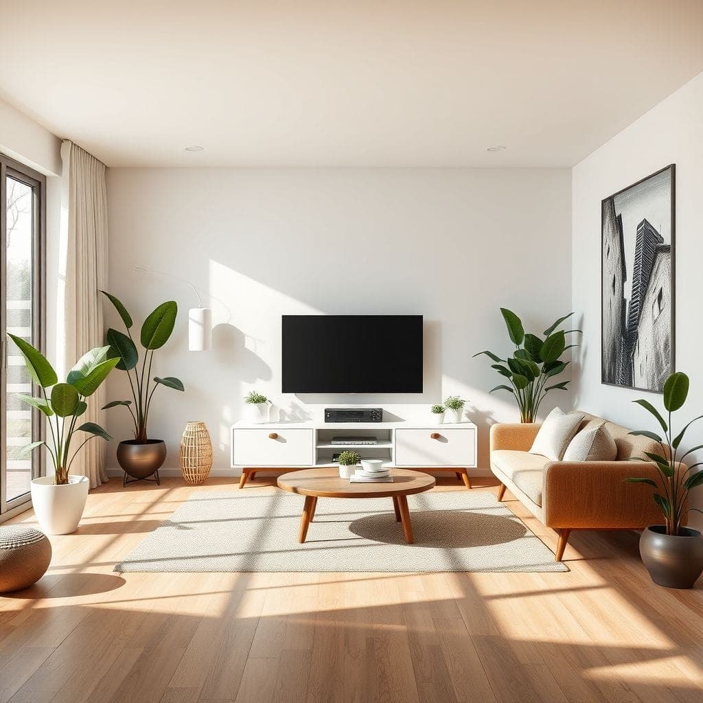 Midcentury Modern entertainment room - AI Generated