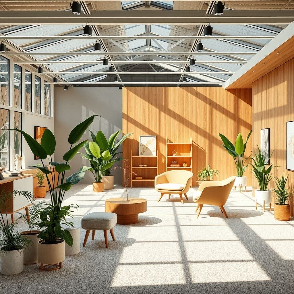 Midcentury Modern exhibition space - AI Generated