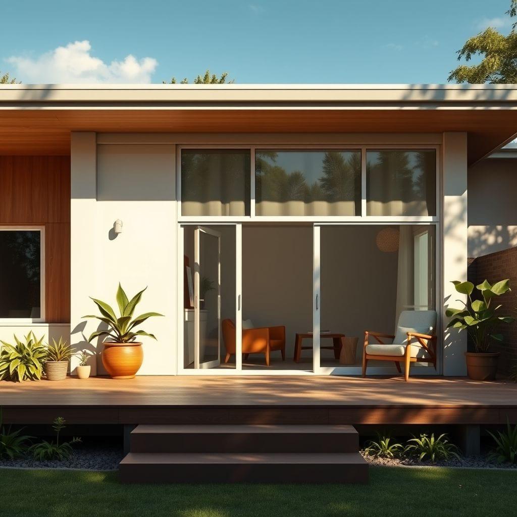 Midcentury Modern house exterior - AI Generated