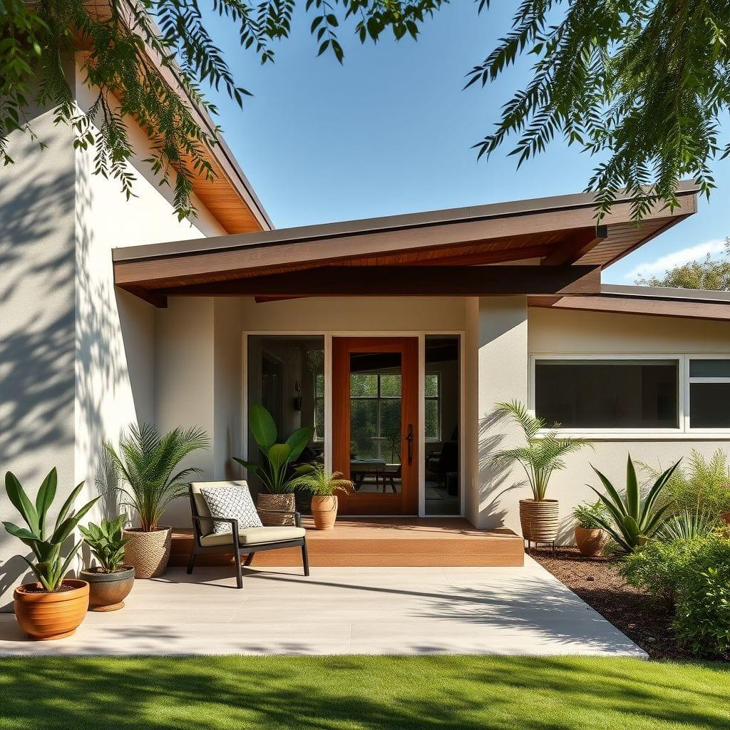 Midcentury Modern house exterior - AI Generated