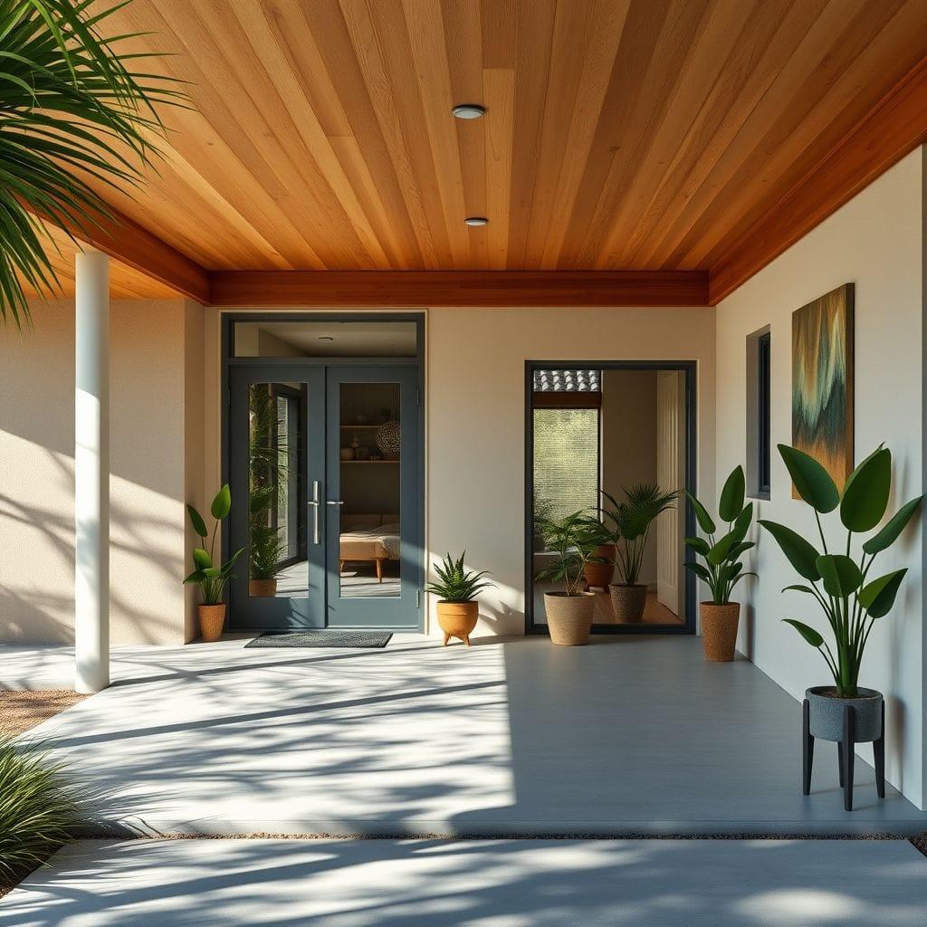 Midcentury Modern house exterior - AI Generated