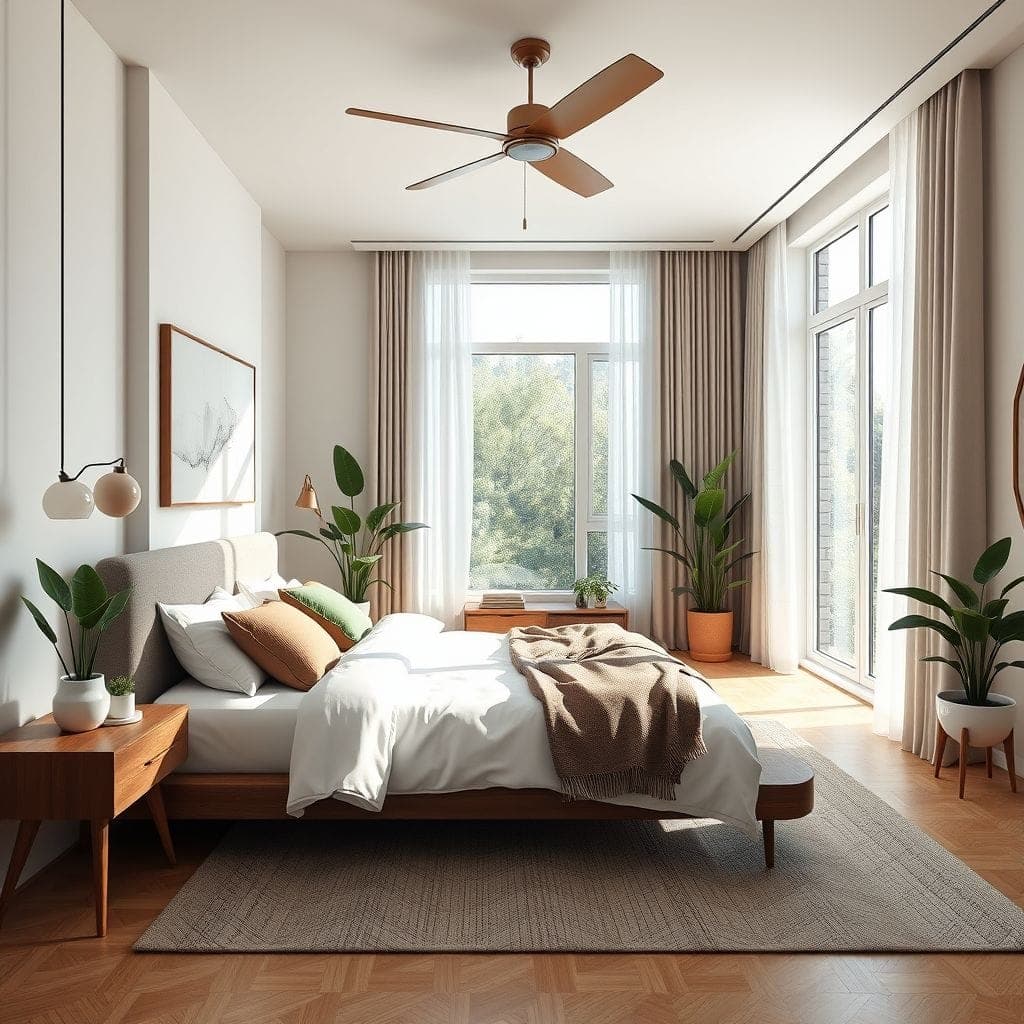 Midcentury Modern master bedroom - AI Generated